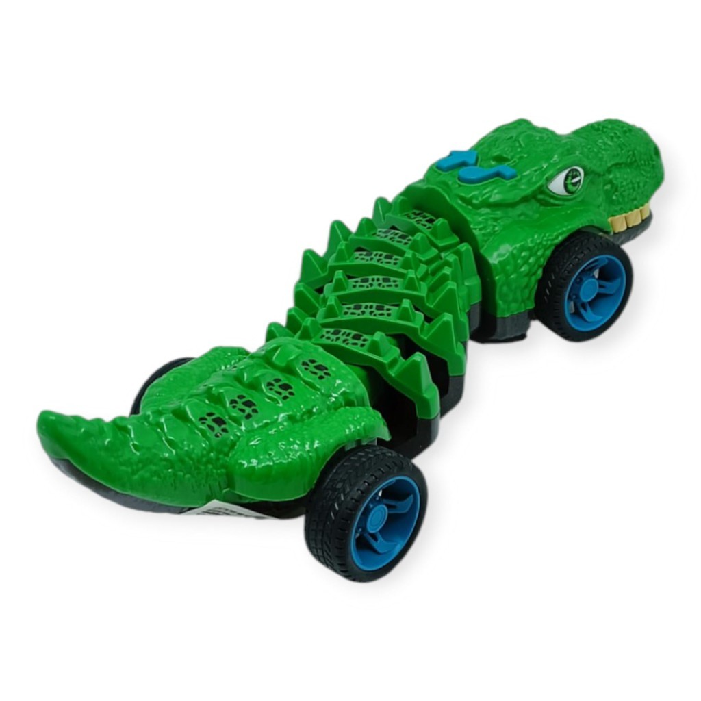 Timsah Araba - Otomatik Hareketli Sesli Işıklı 32 cm - Yeşil Gerçekçi Timsah (Lisinya)