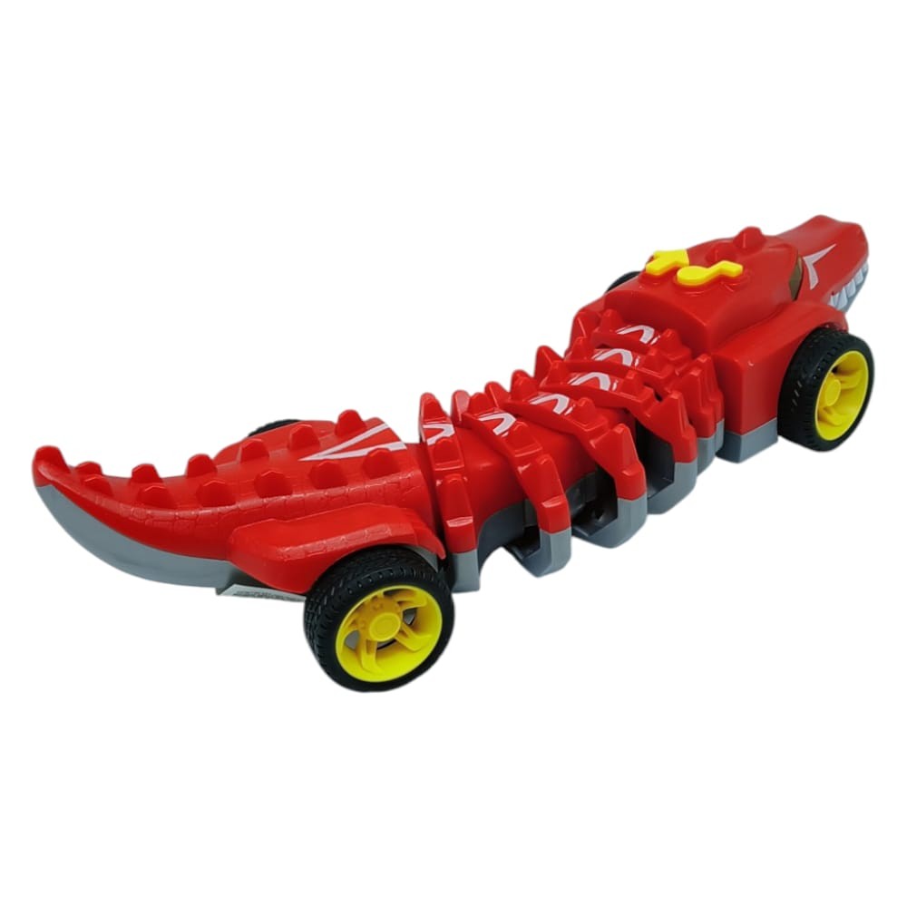 Timsah Araba - Otomatik Hareketli Sesli Işıklı 32 cm - Kırmızı Timsah (Lisinya)