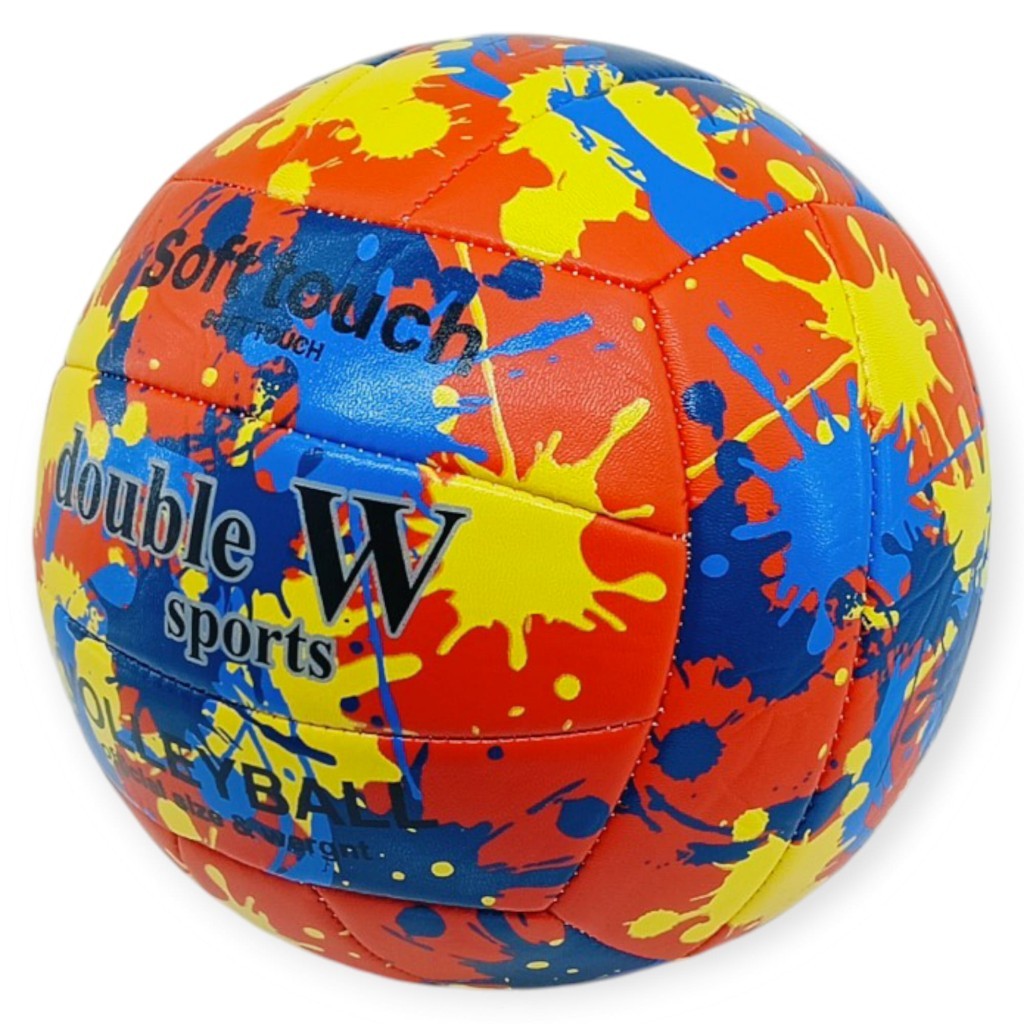 Voleybol Topu Splash Desenli Soft Touch Dikişli 280 gr - Kırmızı (Lisinya)