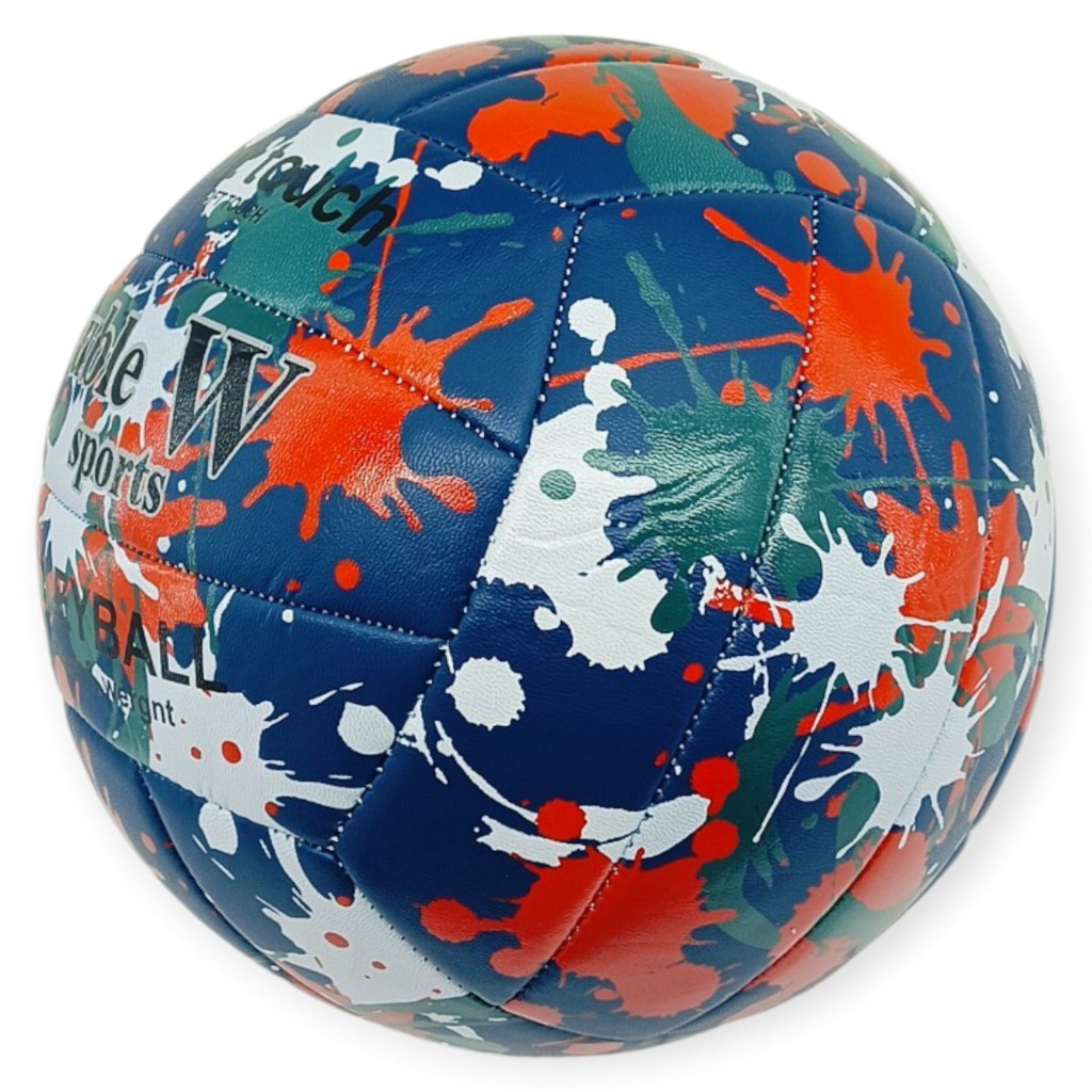 Voleybol Topu Splash Desenli Soft Touch Dikişli 280 gr - Lacivert (Lisinya)