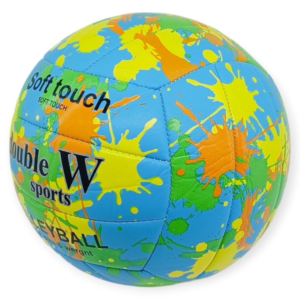 Voleybol Topu Sprey Desenli Soft Touch Dikişli 280 gr - Mavi (Lisinya)