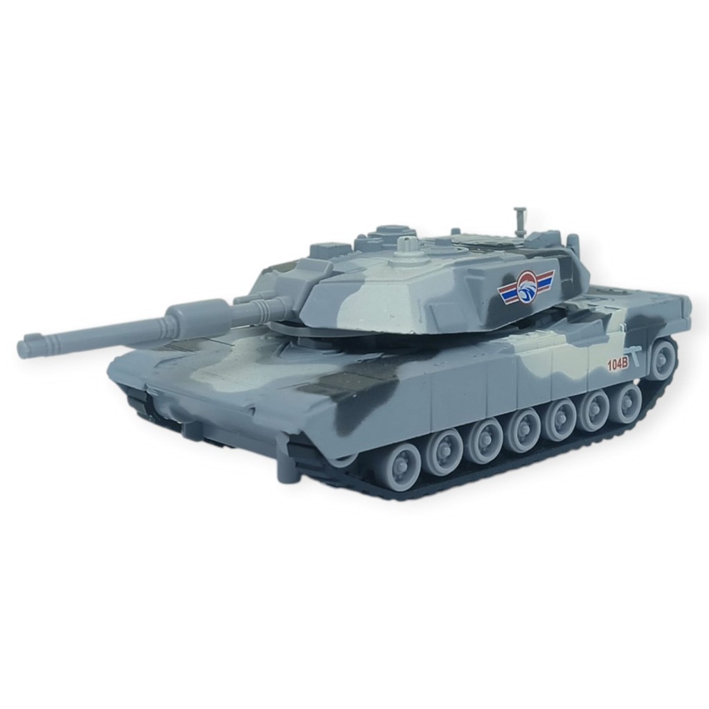 Kamuflajlı Askeri Tank Oyuncak - Gerçekçi Detaylı Model Savaş Tankı  - Gri (Lisinya)