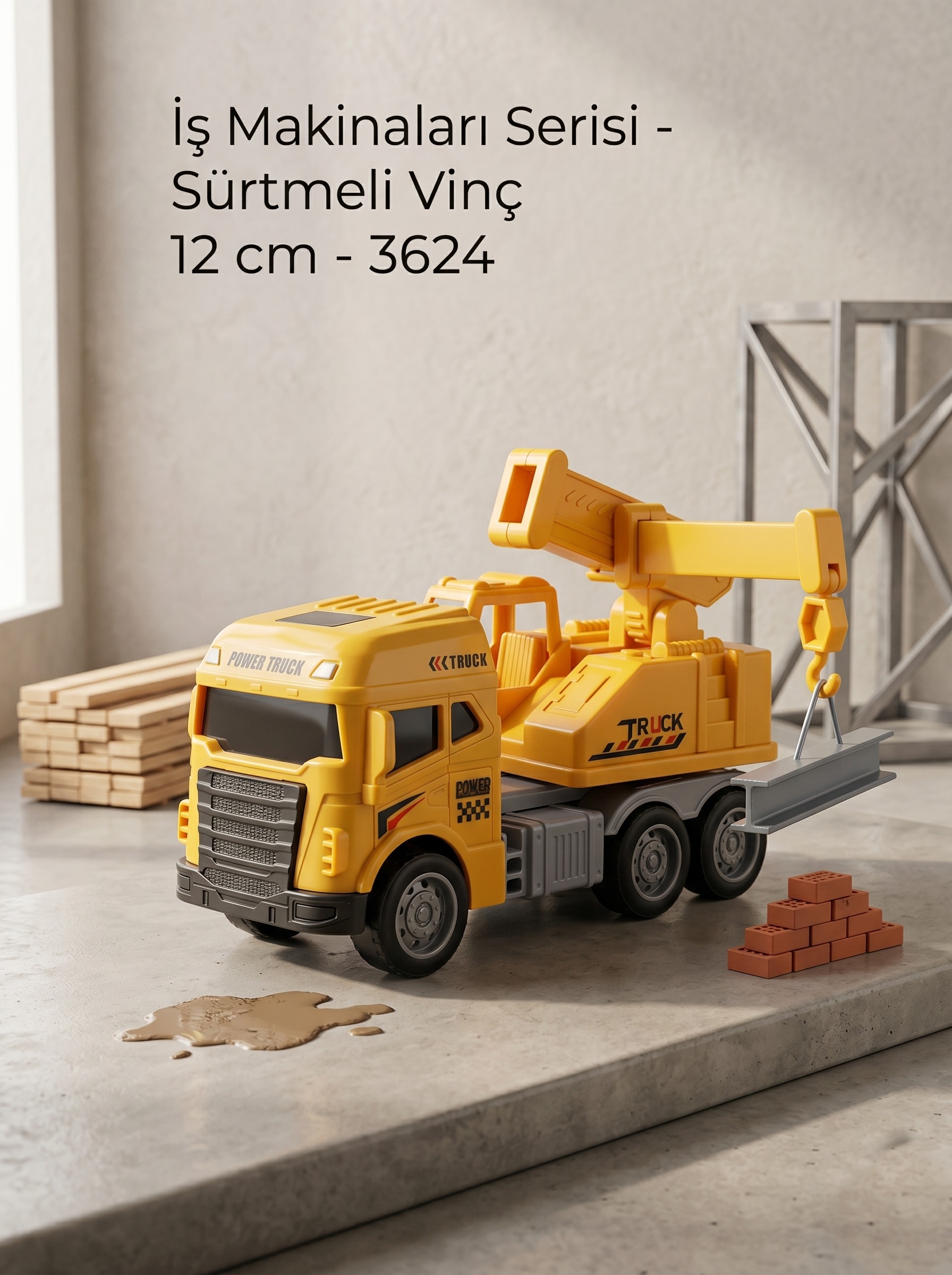 İş Makinaları Serisi - Sürtmeli Vinç 12 cm - 3624 (Lisinya) İş Makinaları Serisi - Sürtmeli Vinç 12 cm - 3624 (Lisinya)