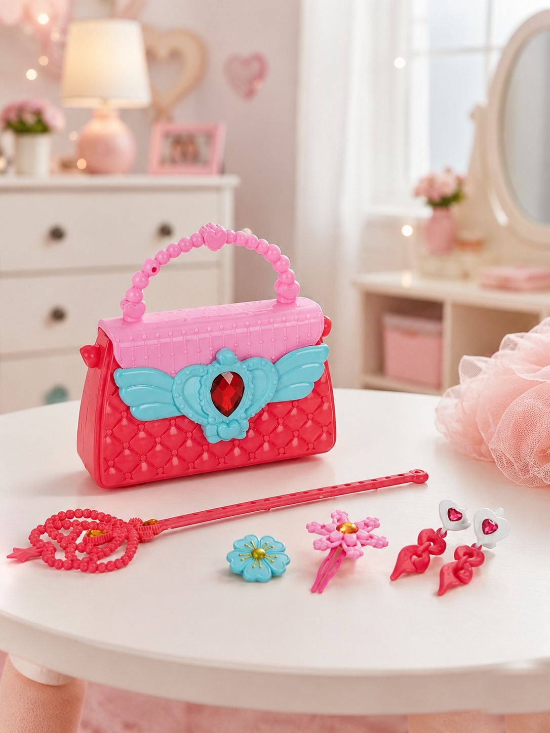 Çantalı Güzellik Aksesuar Seti Asalı Koyu Pembe (Lisinya) Çantalı Güzellik Aksesuar Seti Asalı Koyu Pembe (Lisinya)