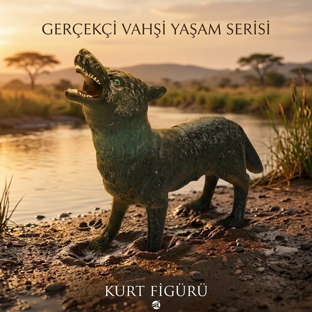Yumuşak Soft Sesli Vahşi Hayvanlar Dünyası 27 cm - Kurt (Lisinya)