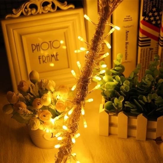 10 Metre 100 Ledli 8 Fonksiyonlu Dekoratif Lambader Sarı Lamba ( Lisinya )