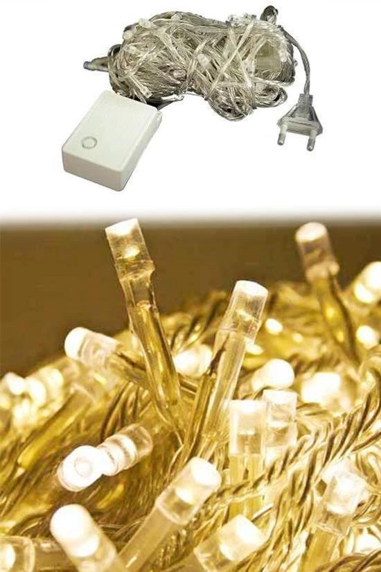 10 Metre 100 Ledli 8 Fonksiyonlu Dekoratif Lambader Sarı Lamba ( Lisinya ) 10 Metre 100 Ledli 8 Fonksiyonlu Dekoratif Lambader Sarı Lamba ( Lisinya )