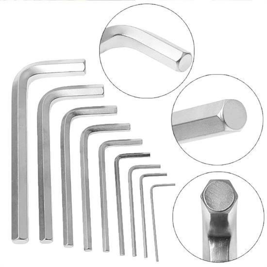 10 Parça Çelik Alyan Seti Kısa Düz Köşe Alyan Anahtar Takımı ( Lisinya ) 10 Parça Çelik Alyan Seti Kısa Düz Köşe Alyan Anahtar Takımı ( Lisinya )