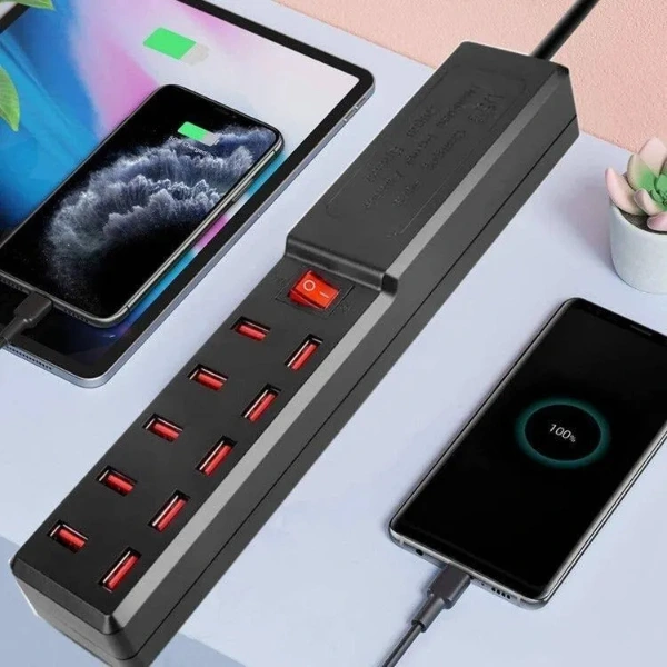 10 Portlu Usb Şarj Adaptörü ( Lisinya ) 10 Portlu Usb Şarj Adaptörü ( Lisinya )