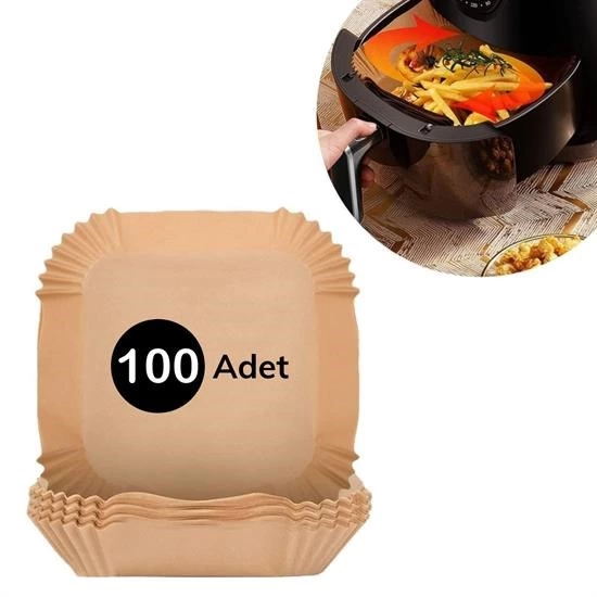 100 Adet Air Fryer Pişirme Kağıdı Tek Kullanımlık Gıda Yağlı Kağıdı Kare Tabak Model ( Lisinya ) 100 Adet Air Fryer Pişirme Kağıdı Tek Kullanımlık Gıda Yağlı Kağıdı Kare Tabak Model ( Lisinya )