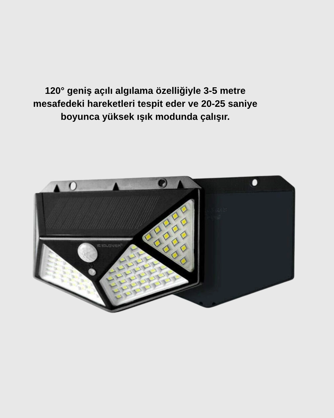 100 Led Güneş Enerjili Bahçe Lambası – Pır Sensörlü, Ip65 Su Geçirmez Dış Mekan Aydınlatma ( Lisinya )