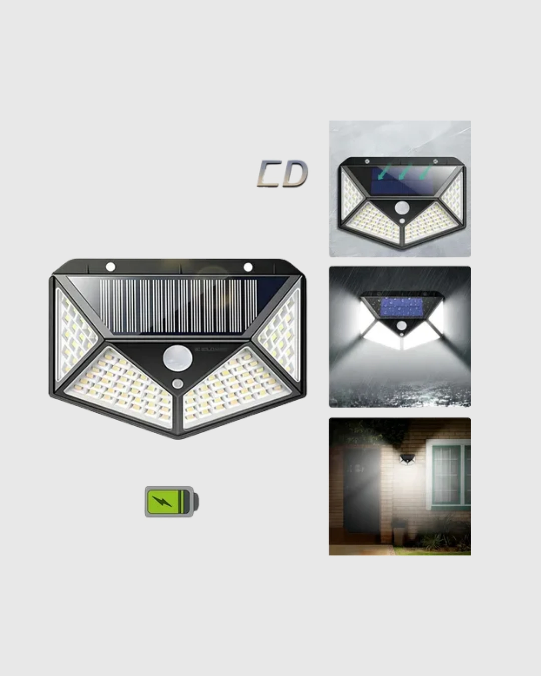 100 Led Güneş Enerjili Bahçe Lambası – Pır Sensörlü, Ip65 Su Geçirmez Dış Mekan Aydınlatma ( Lisinya )