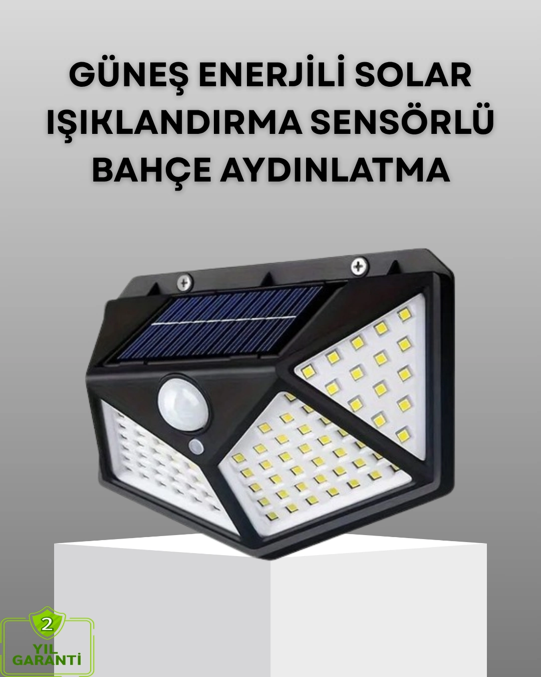 100 Led Solar Lamba Hareket Algılamalı Bahçe Duvar Dış Mekan Aydınlatma ( Lisinya )