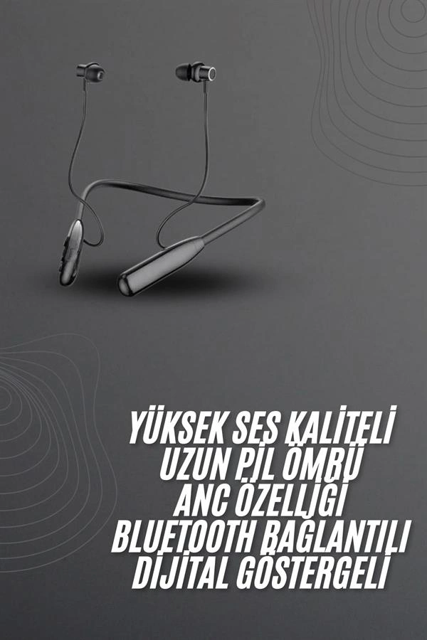 100 Saat Bluetooth Kulaklık Dijital Göstergeli Anc Özelliği Kablolu ( Lisinya )