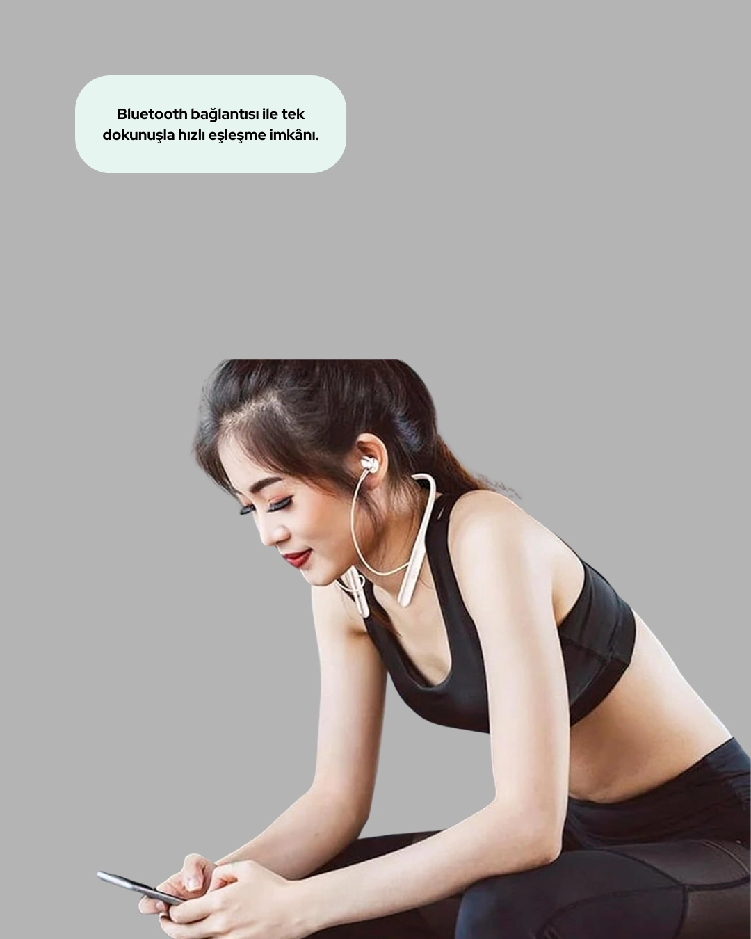 100 Saat Pil Ömrü Boyun Askılı Bluetooth Kablosuz Kulaklık ( Lisinya )