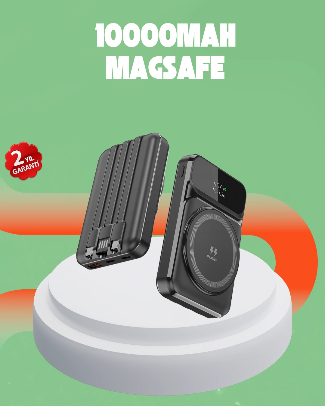 10000 Mah Kablosuz Hızlı Şarj Destekli Powerbank – 15w, Pd20w, Type-c Girişli ( Lisinya )