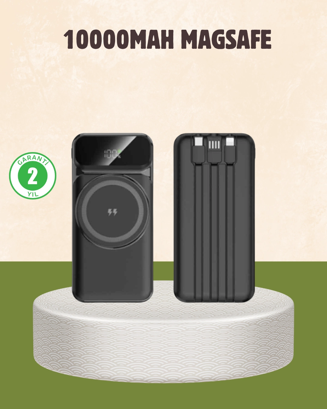 10000 Mah Kablosuz Powerbank – 15w Hızlı Şarj,  Type-c Çoklu Çıkışlı ( Lisinya )