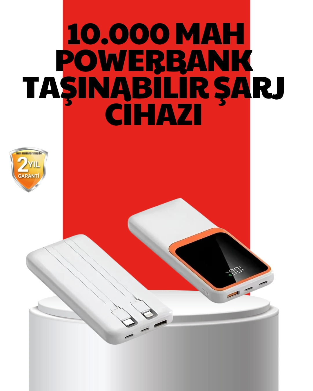 10000 Mah Taşınabilir Powerbank – Çift Çıkışlı Type-c Ve Lightning Uyumlu ( Lisinya )