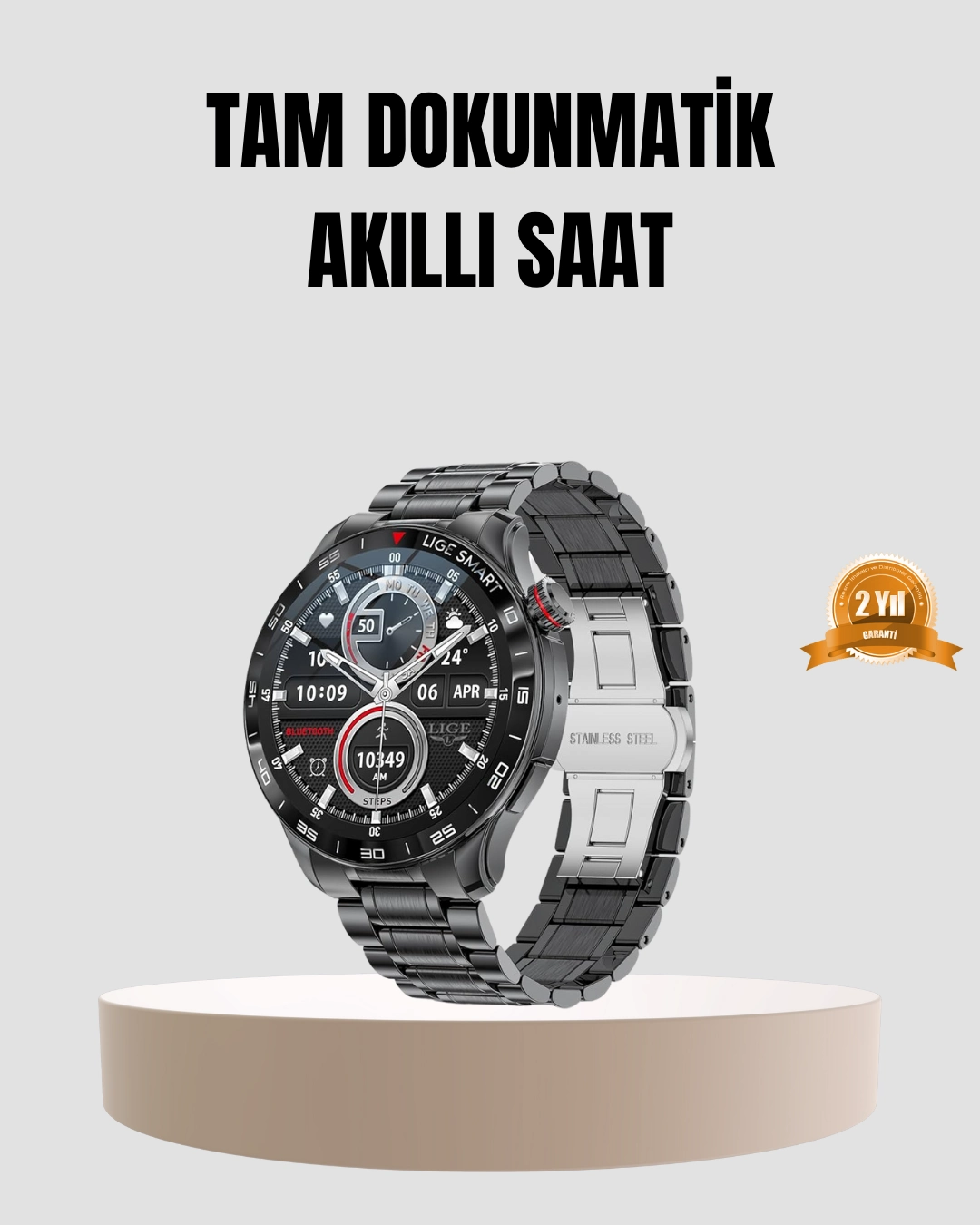 100mah Şarjlı Akıllı Saat – Mesaj Bildirimi, Müzik Kontrolü Ve Ergonomik Tasarım ( Lisinya )