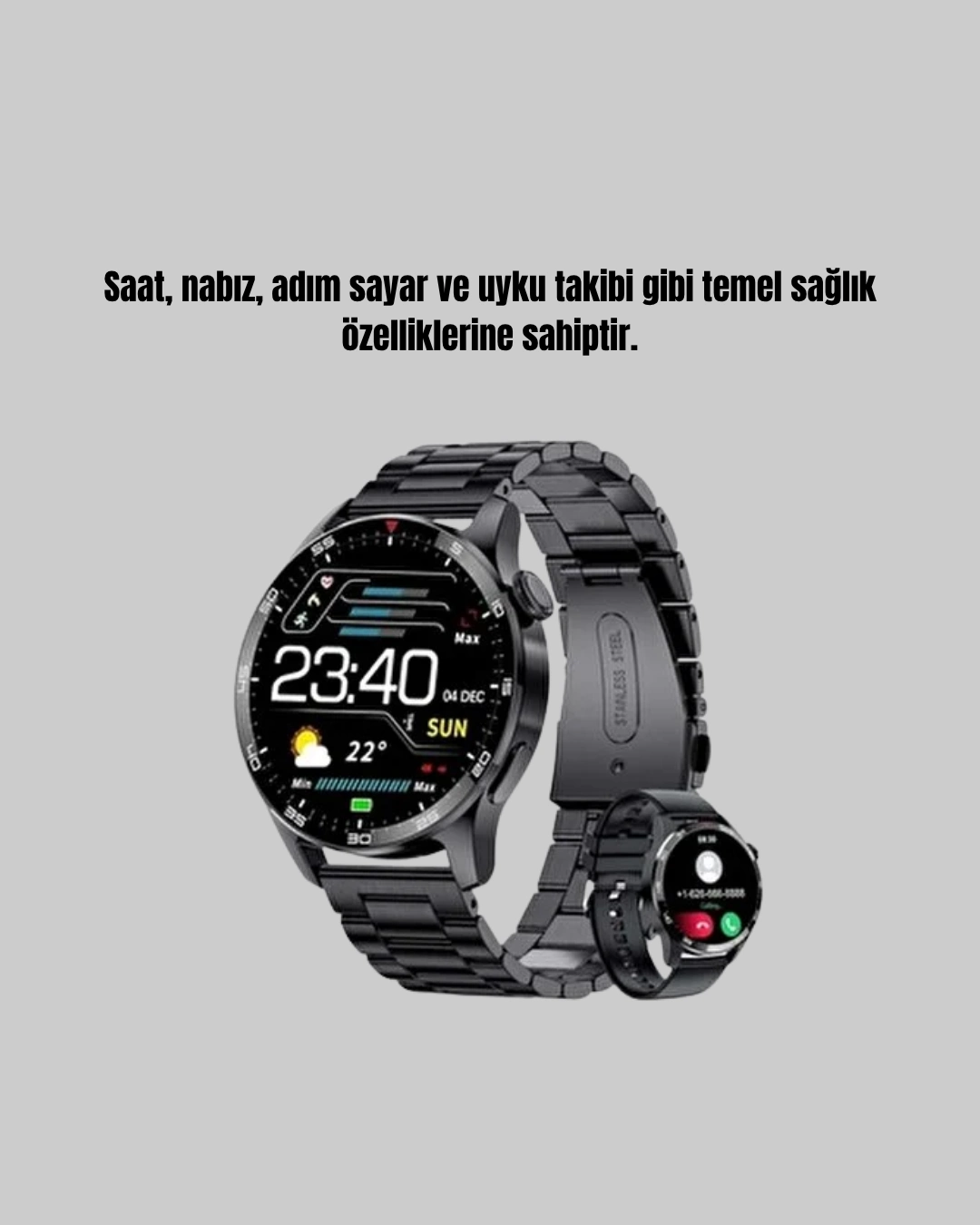 100mah Şarjlı Akıllı Saat – Mesaj Bildirimi, Müzik Kontrolü Ve Ergonomik Tasarım ( Lisinya )