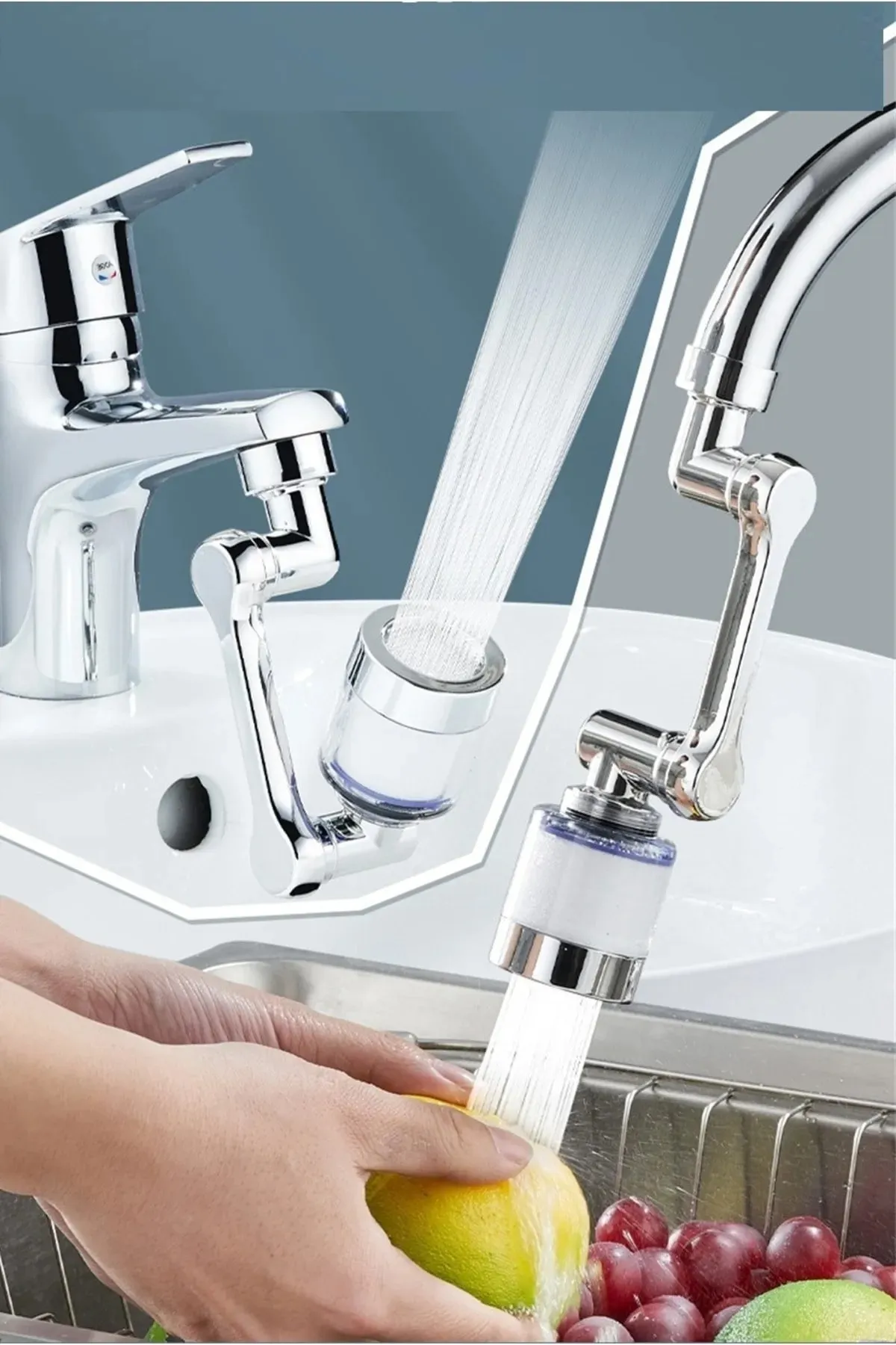 1080 ° Derece Dönebilen Filtreli Lavabo Musluk Başlığı ( Lisinya ) 1080 ° Derece Dönebilen Filtreli Lavabo Musluk Başlığı ( Lisinya )