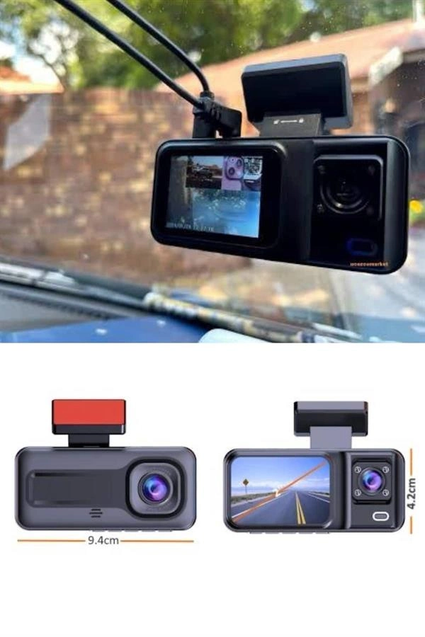 1080p 3 Lensli Kablosuz Araç İçi Kameralı Ekran Dvr Kaydedici Gece Görüşlü ( Lisinya ) 1080p 3 Lensli Kablosuz Araç İçi Kameralı Ekran Dvr Kaydedici Gece Görüşlü ( Lisinya )