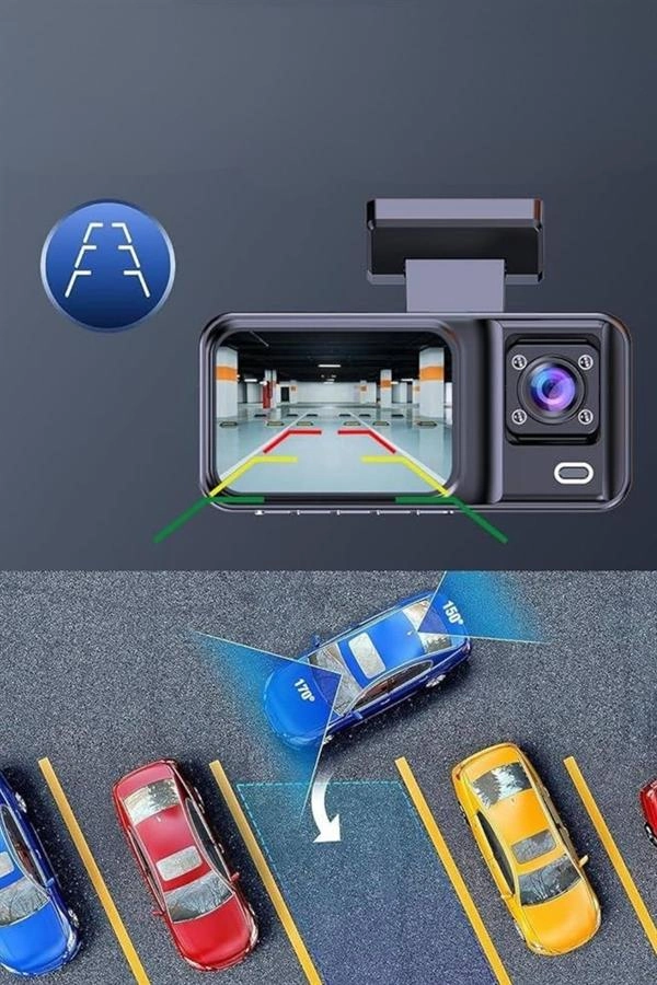 1080p 3 Lensli Kablosuz Araç İçi Kameralı Ekran Dvr Kaydedici Gece Görüşlü ( Lisinya ) 1080p 3 Lensli Kablosuz Araç İçi Kameralı Ekran Dvr Kaydedici Gece Görüşlü ( Lisinya )