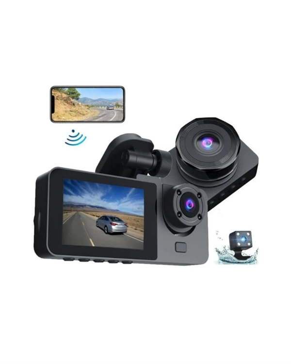 1080p Ön + 720p Arka & İç Kamera – Suya Dayanıklı Araç Güvenlik Kamerası ( Lisinya )