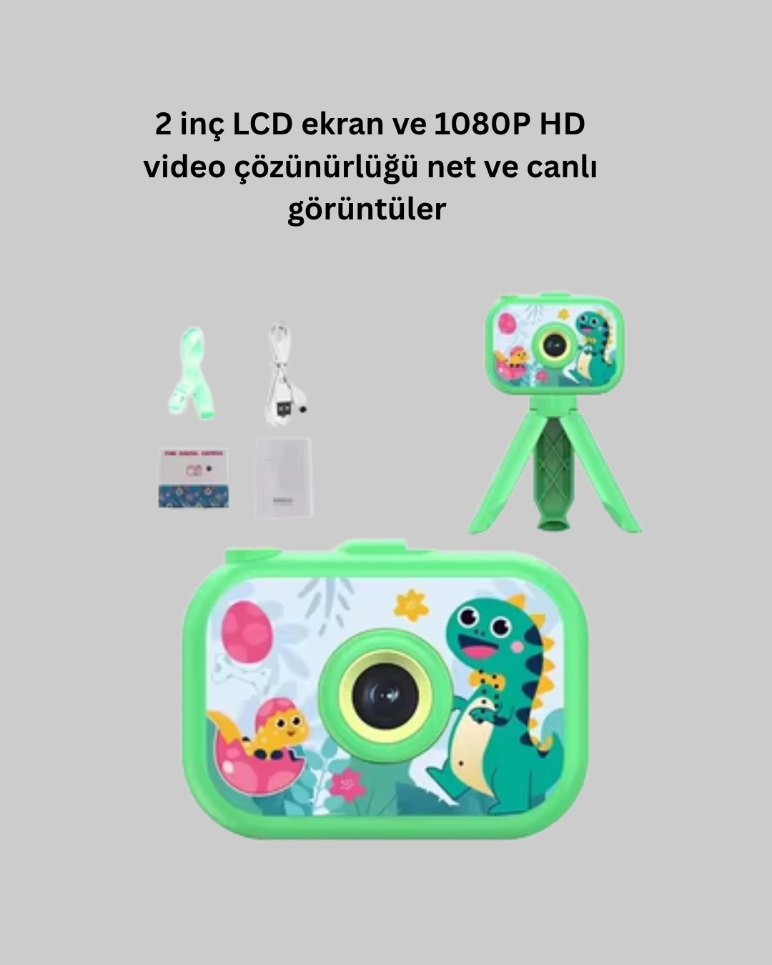 1080p Hd Çocuk Vlog Kamerası – Tripod Ve Eğitici Oyunlarl ( Lisinya )