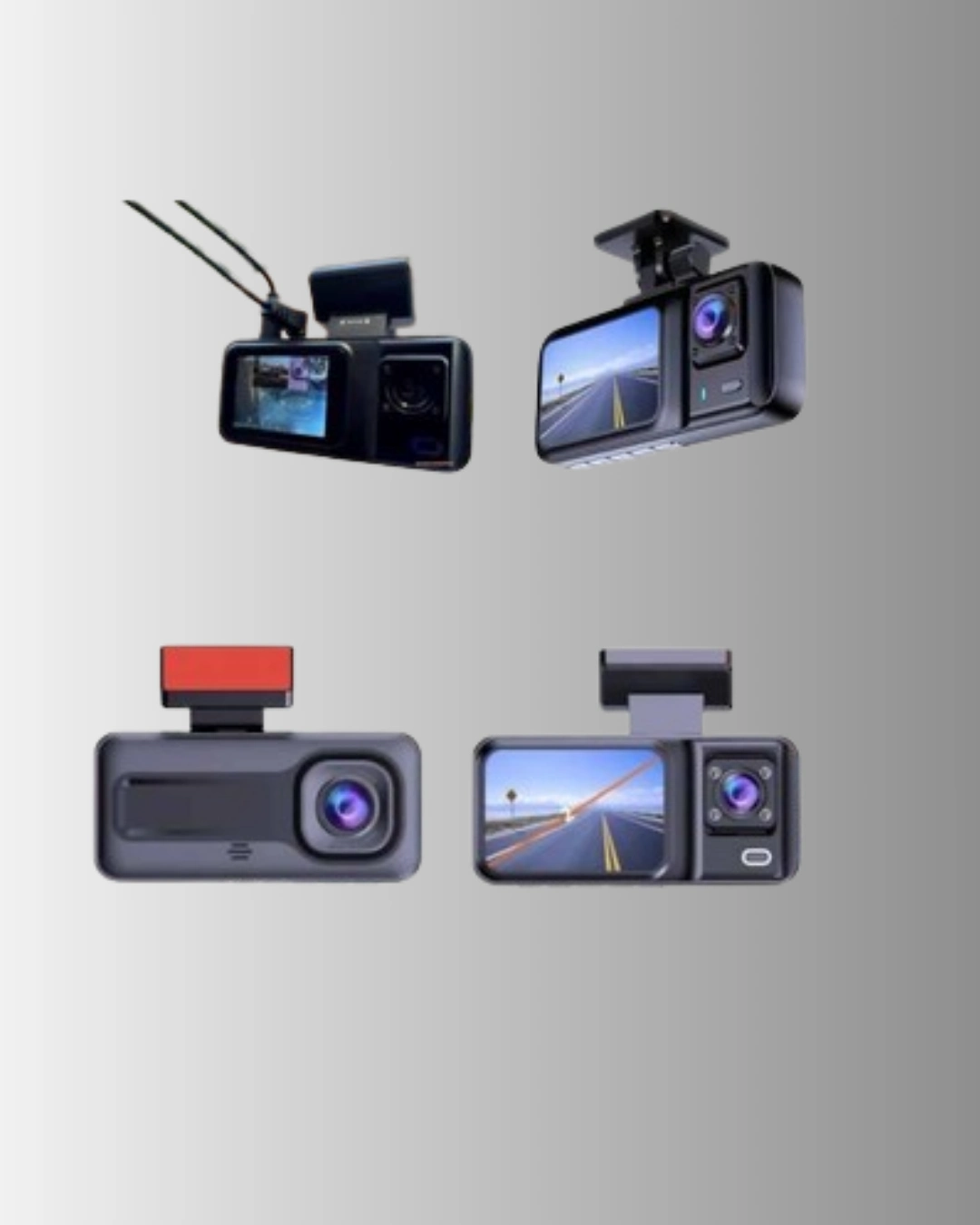 1080p Üç Kameralı Araç Kamerası Wi-fi Destekli Park Modu Ve G-sensörlü ( Lisinya )