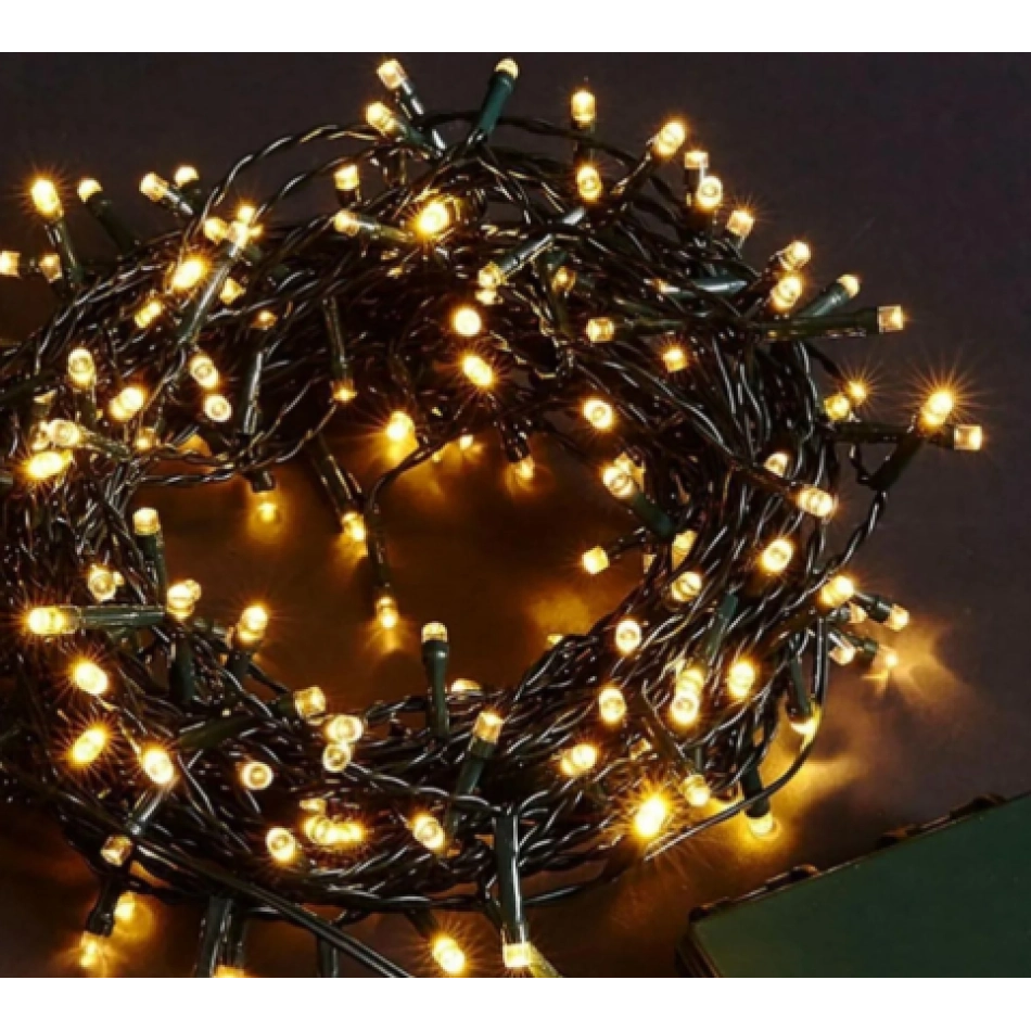 10m 100 Led Boncuk Lamba Gün Işığı Siyah Kablo ( Lisinya )