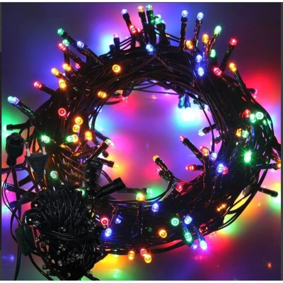 10m 100 Led Boncuk Lamba Rgb Işık Siyah Kablo ( Lisinya )