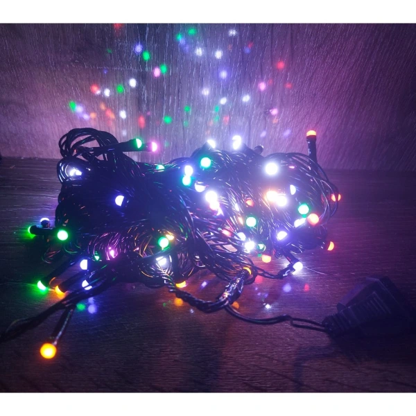 10m 100 Led Damla Uçlu Led Işık Rgb Işık Siyah Kablo ( Lisinya )