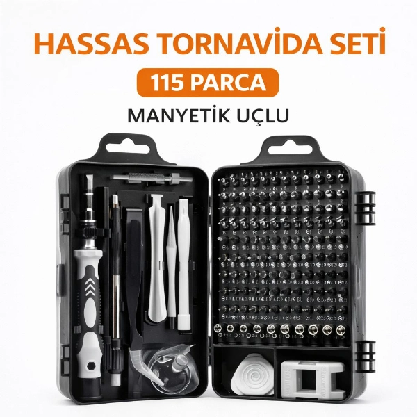 115 Parça Manyetik Uçlu Hassas Tornavida Seti ( Lisinya ) 115 Parça Manyetik Uçlu Hassas Tornavida Seti ( Lisinya )