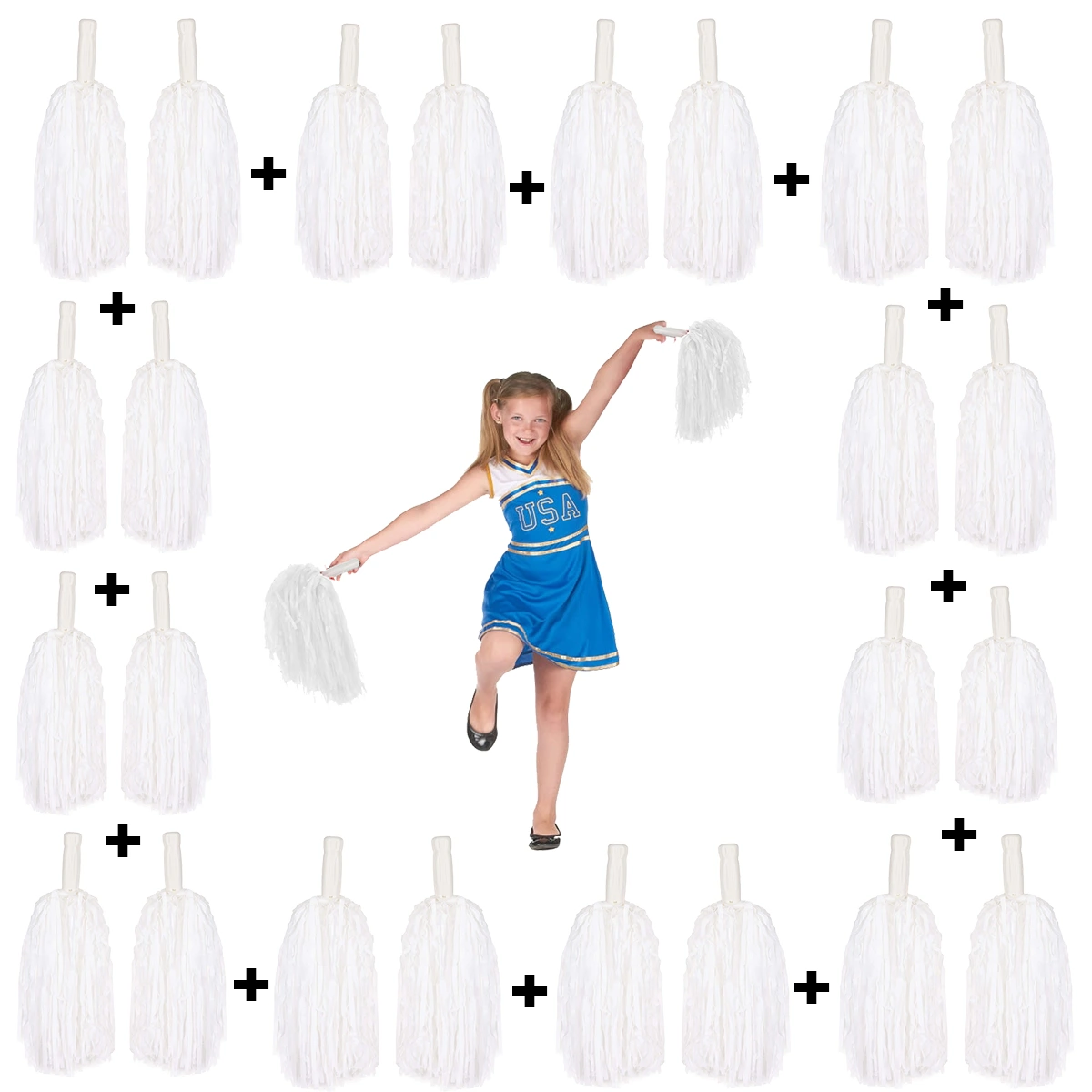 12 Çift Beyaz Gösteri Ponponu (24 Adet) ( Lisinya ) 12 Çift Beyaz Gösteri Ponponu (24 Adet) ( Lisinya )