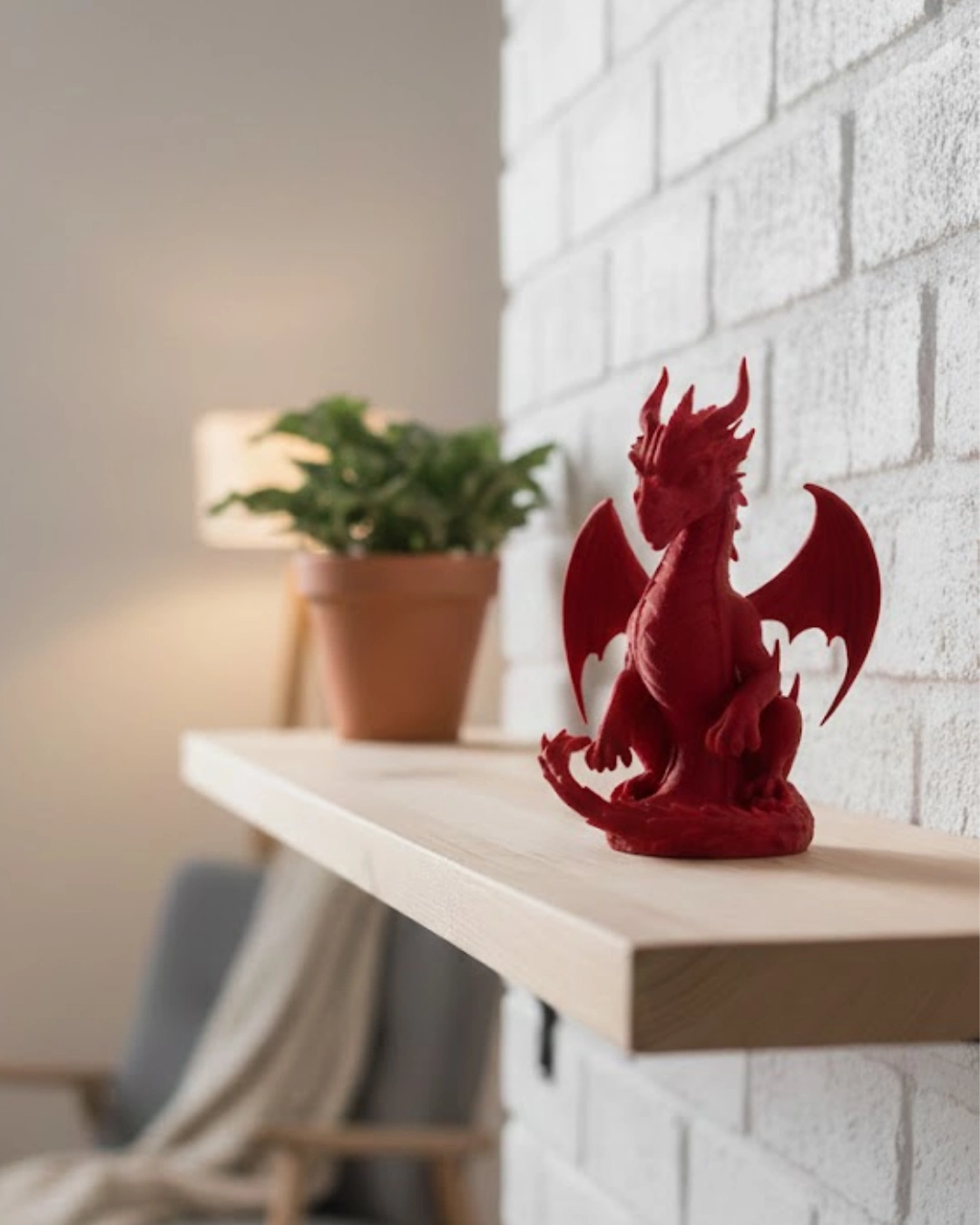 12 Cm Kırmızı Ejderha Figürü Koleksiyonluk Dekoratif Biblo ( Lisinya )