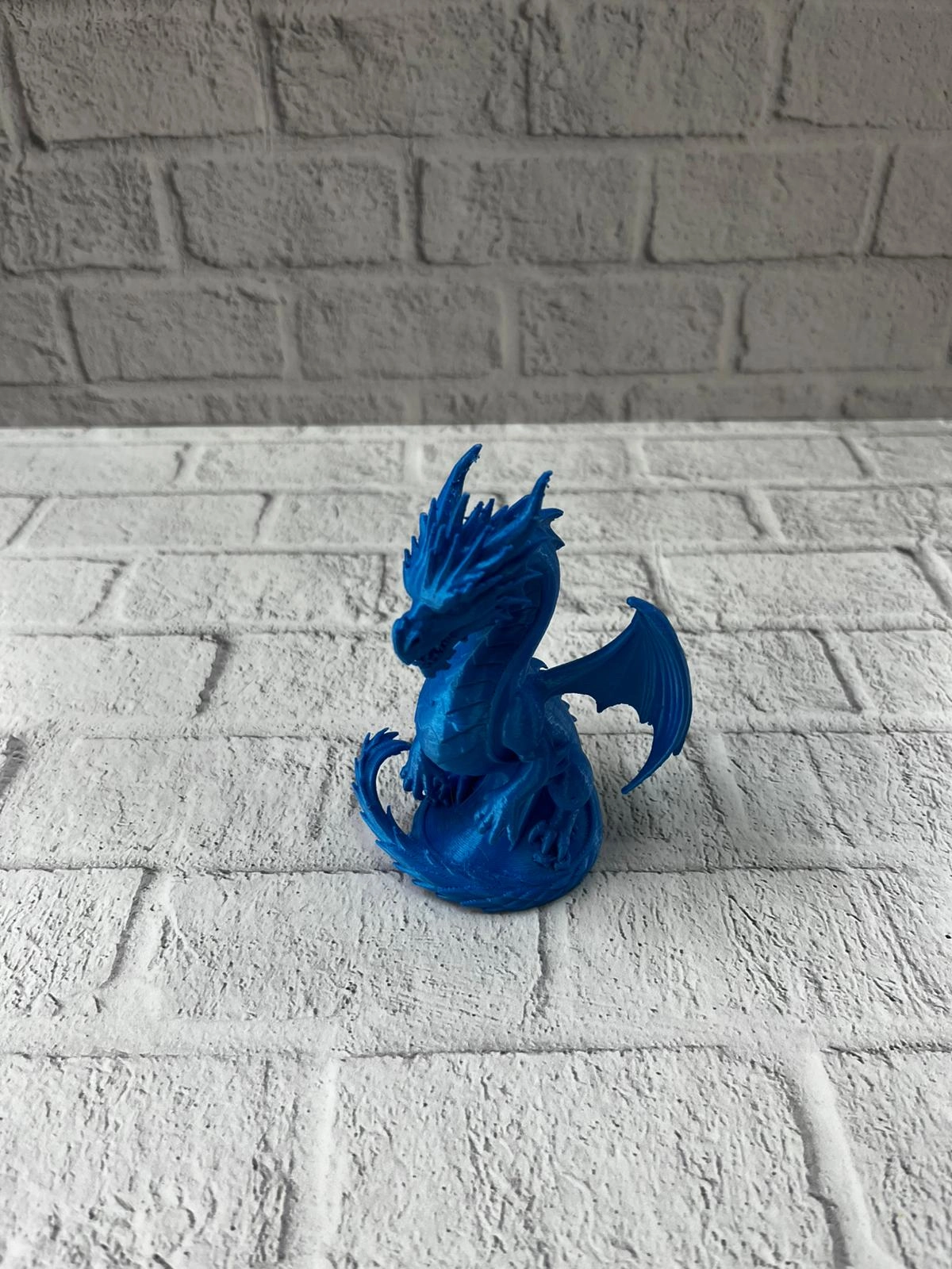 12 Cm Mavi Ejderha Figürü Koleksiyonluk Dekoratif Biblo ( Lisinya )