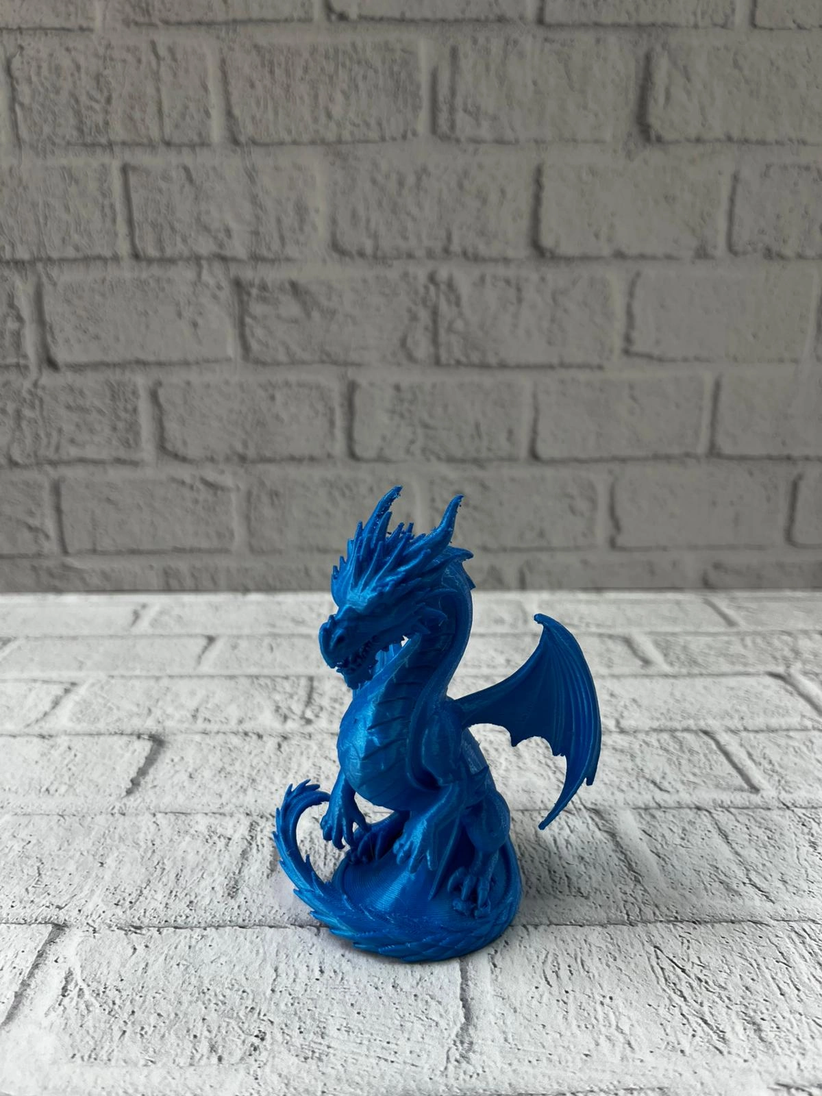 12 Cm Mavi Ejderha Figürü Koleksiyonluk Dekoratif Biblo ( Lisinya )