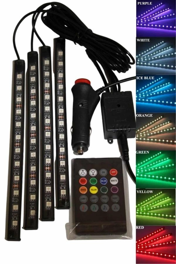12'li Şerit Led Işık Rgb Sese Ve Müziğe Duyarlı Araç İçi Ayak Altı ( Lisinya ) 12'li Şerit Led Işık Rgb Sese Ve Müziğe Duyarlı Araç İçi Ayak Altı ( Lisinya )