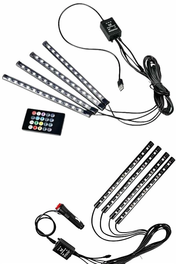 12'li Şerit Led Işık Rgb Sese Ve Müziğe Duyarlı Araç İçi Ayak Altı ( Lisinya ) 12'li Şerit Led Işık Rgb Sese Ve Müziğe Duyarlı Araç İçi Ayak Altı ( Lisinya )