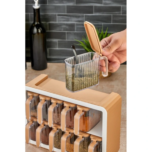 12'li Standlı Kaşıklı Baharatlık Seti ( Lisinya ) 12'li Standlı Kaşıklı Baharatlık Seti ( Lisinya )