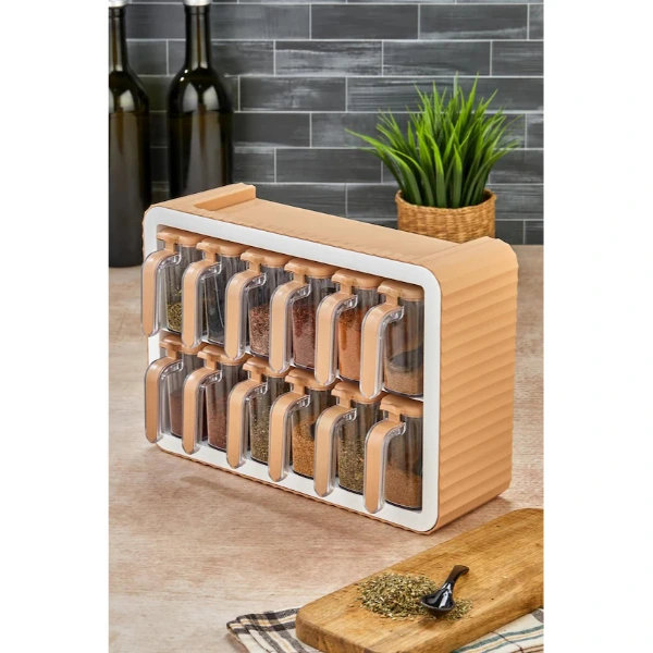 12'li Standlı Kaşıklı Baharatlık Seti ( Lisinya ) 12'li Standlı Kaşıklı Baharatlık Seti ( Lisinya )