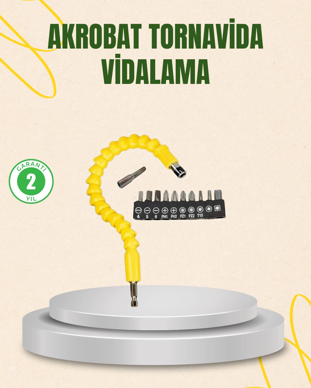 12 Parça Akrobat Vidalama Uç Seti Esnek Dar Alan Kullanım ( Lisinya )