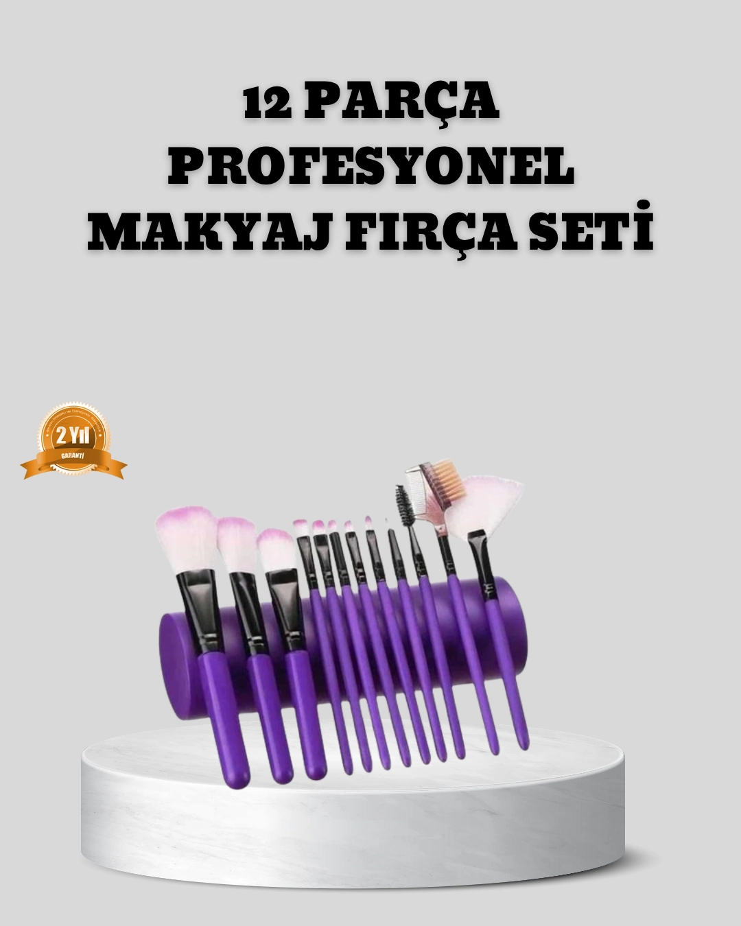 12 Parça Makyaj Fırça Seti – Profesyonel Ve Günlük Kullanıma Uygun ( Lisinya )