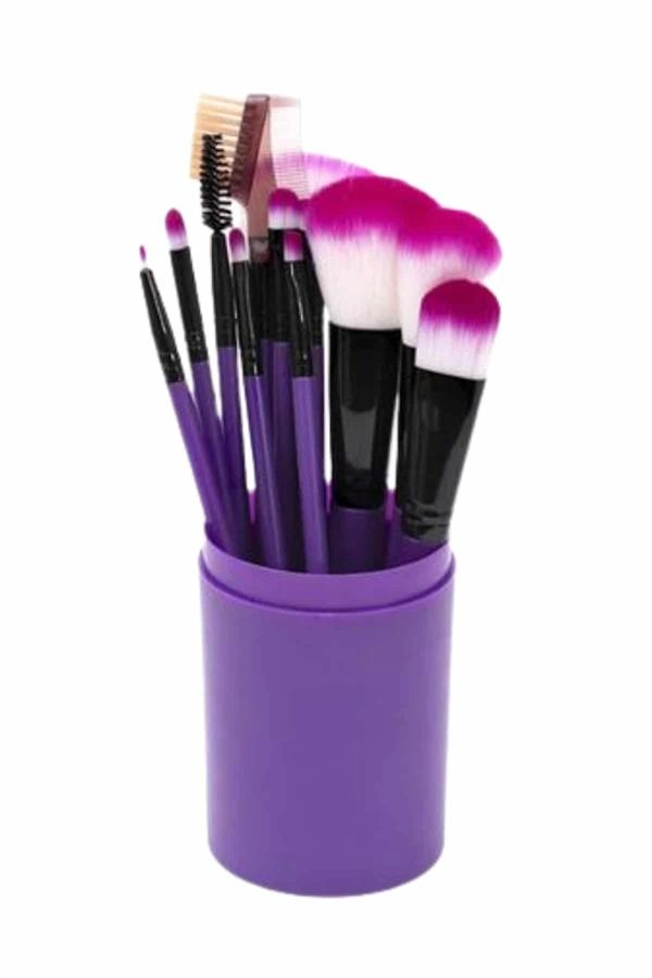 12 Parça Makyaj Fırçası Yumuşak Kıllı Profesyonel Fırça Seti Yüksek Kaliteli Pürüzsüz ( Lisinya )