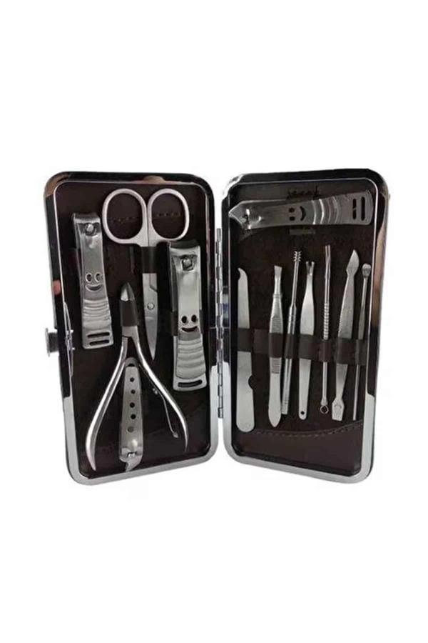 12 Parça Manikür Pedikür Seti Özel Deri Çanta El Ayak Bakımı Akne Ve Sivilce Temizleme ( Lisinya )