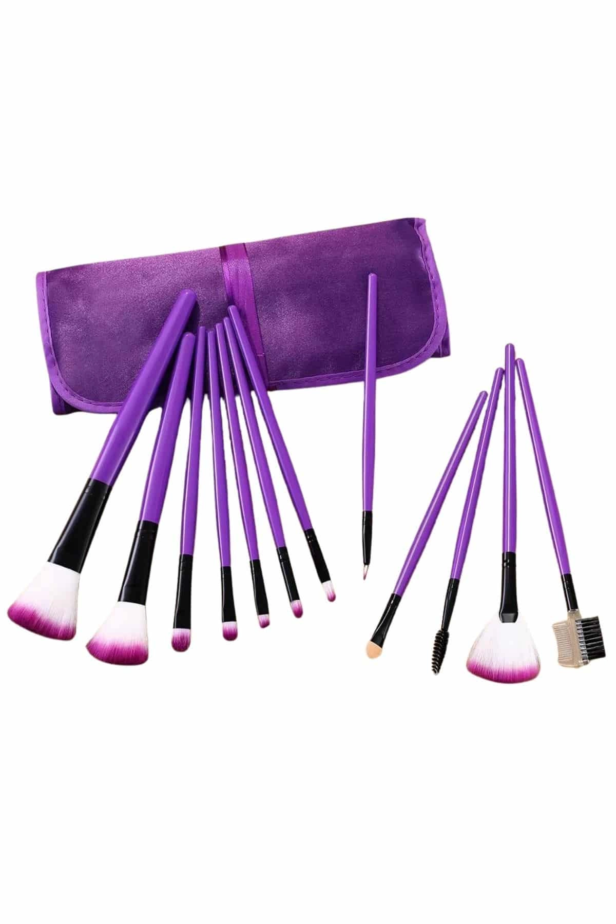 12 Parça Profesyonel Makyaj Seti Yumuşak Kıllı Yüz Ve Göz Makyajına Uygun ( Lisinya )