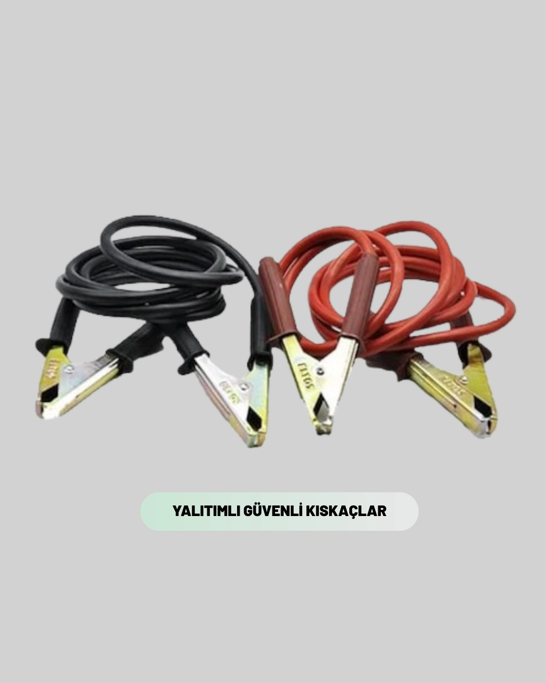 1200 Amper Jumper Kablo 2 Metre Bakır Uçlu Araç Takviye Seti ( Lisinya )