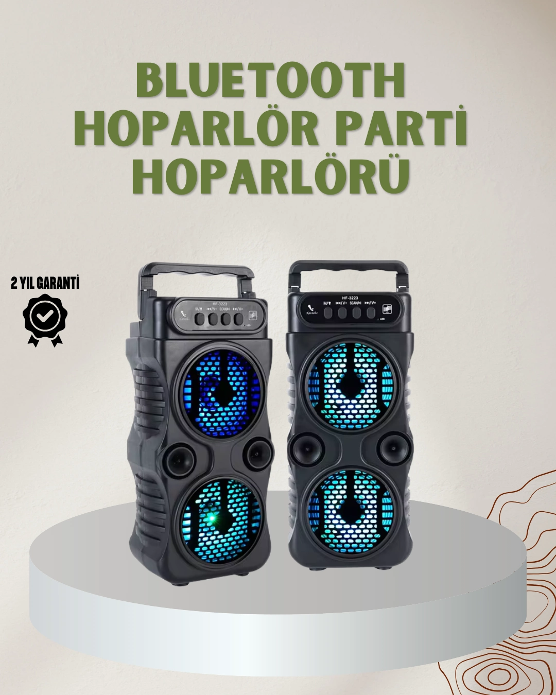 1200 Mah Şarjlı Led Işıklı Bluetooth Hoparlör – Fm Radyolu, Hafıza Kart Destekli ( Lisinya )