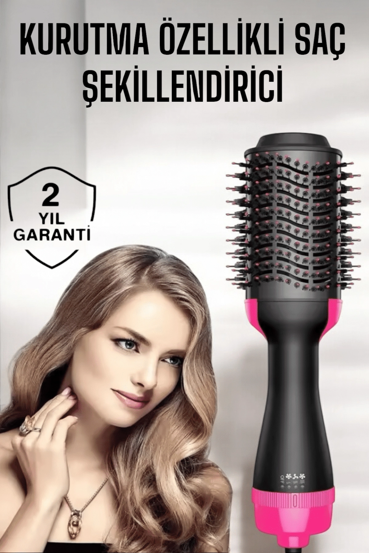 1200 Watt Gücünde, Negatif İyon Teknolojili, 3 Isı Kademeli Fön Tarağı ( Lisinya )